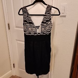 BCBG Black and White Sleeveless Dress 2